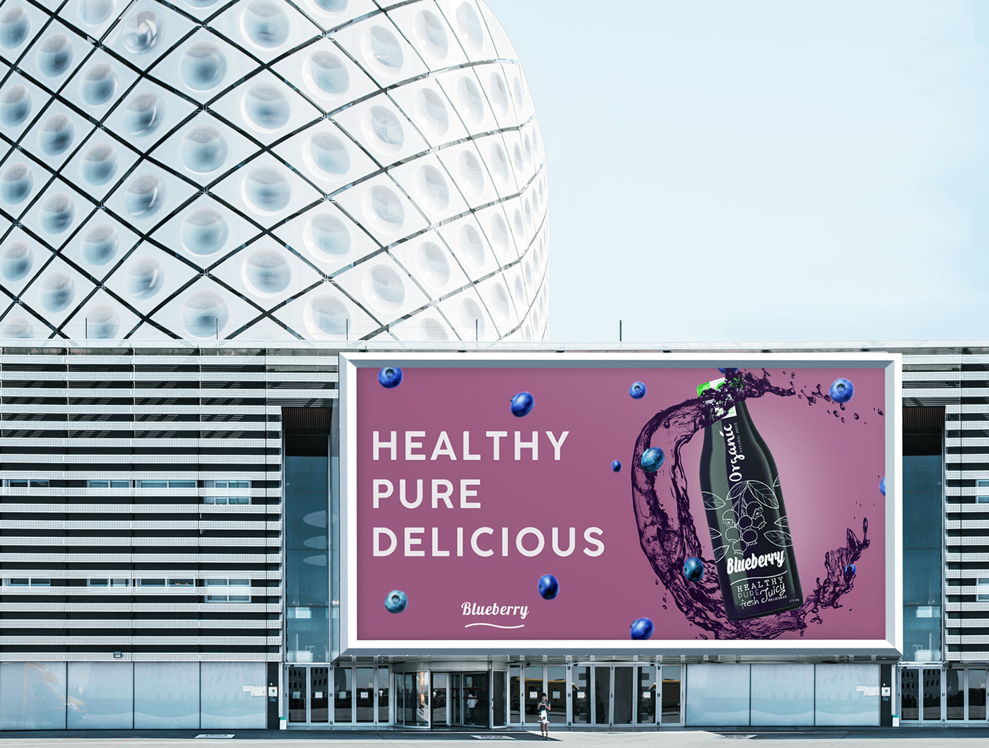 Advertising  blueberry drink juice poster bilboard posm product Packaging branding 