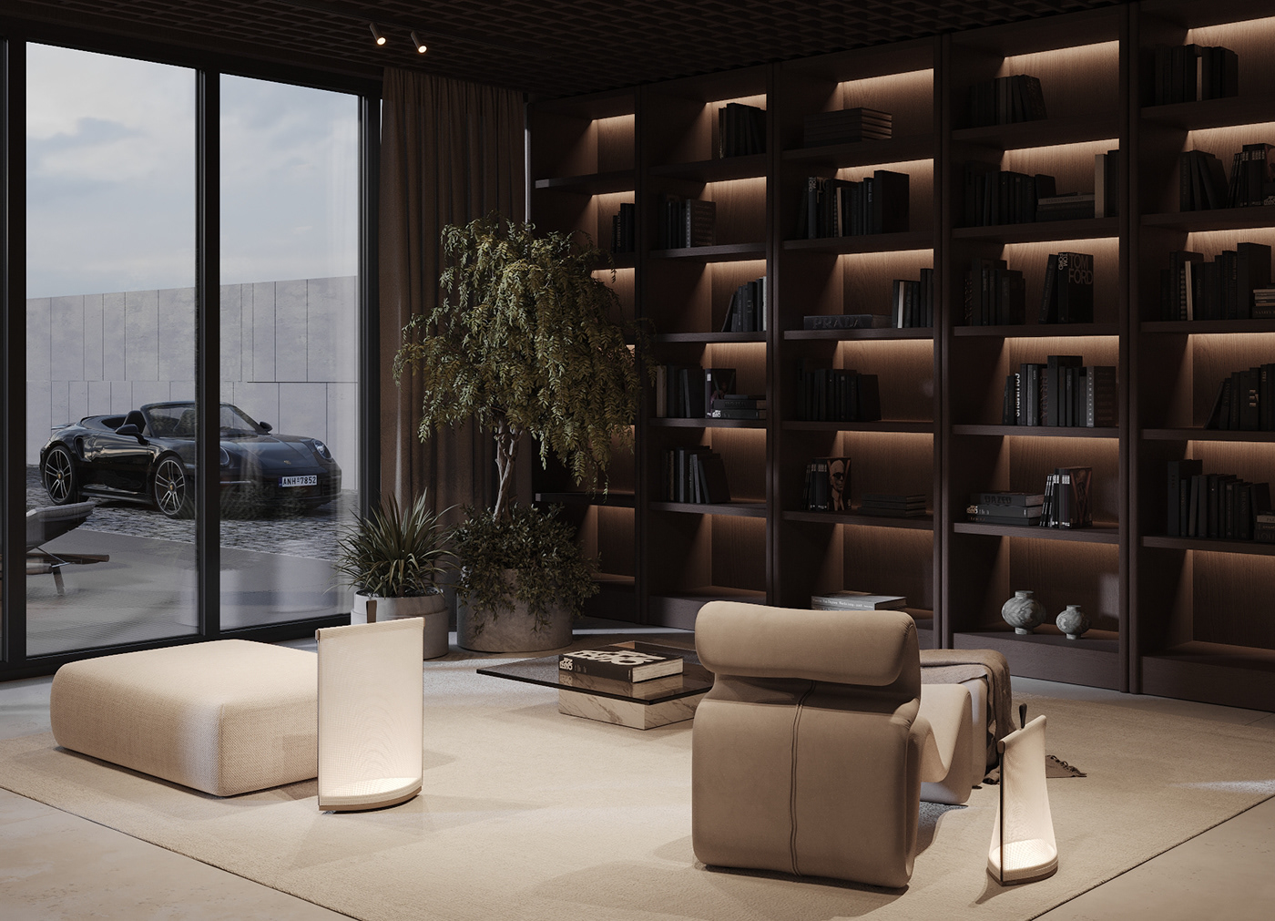 concrete LOFT Saudi Arabia riyadh Villa visualization Render interior design  modern architecture