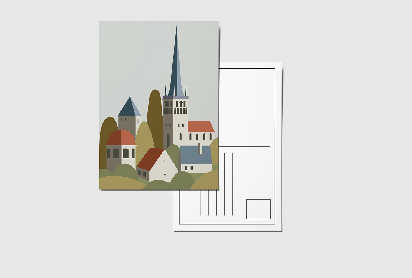 vector illustration of the old town in Estonia