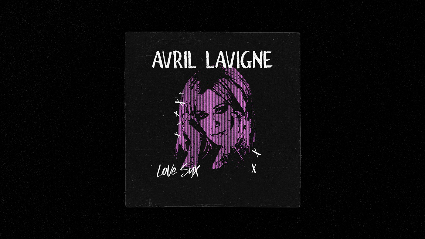 artwork Avril Lavigne Digital Art  graphic design  Merch merchandise merchandising Mockup music tshirt
