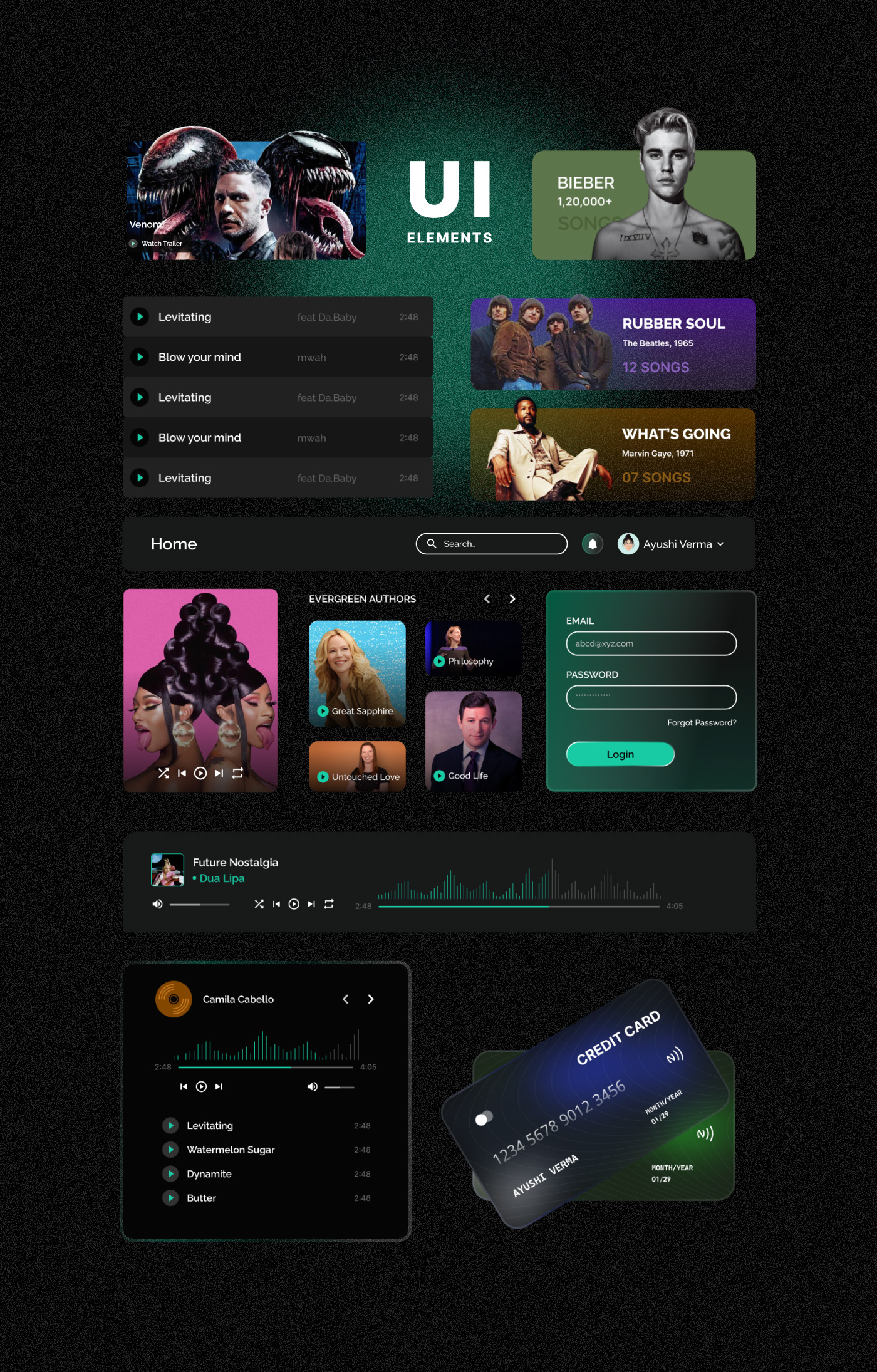 application dashboard movie music OTT spotify UI ui design ui ux Website