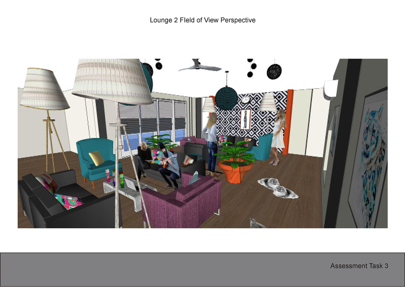 interior design  graphic design  presentation living room renovation Martin College  student assessments
