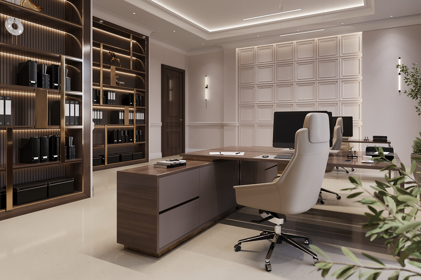 Office interior design  visualization architecture modern corona Space design