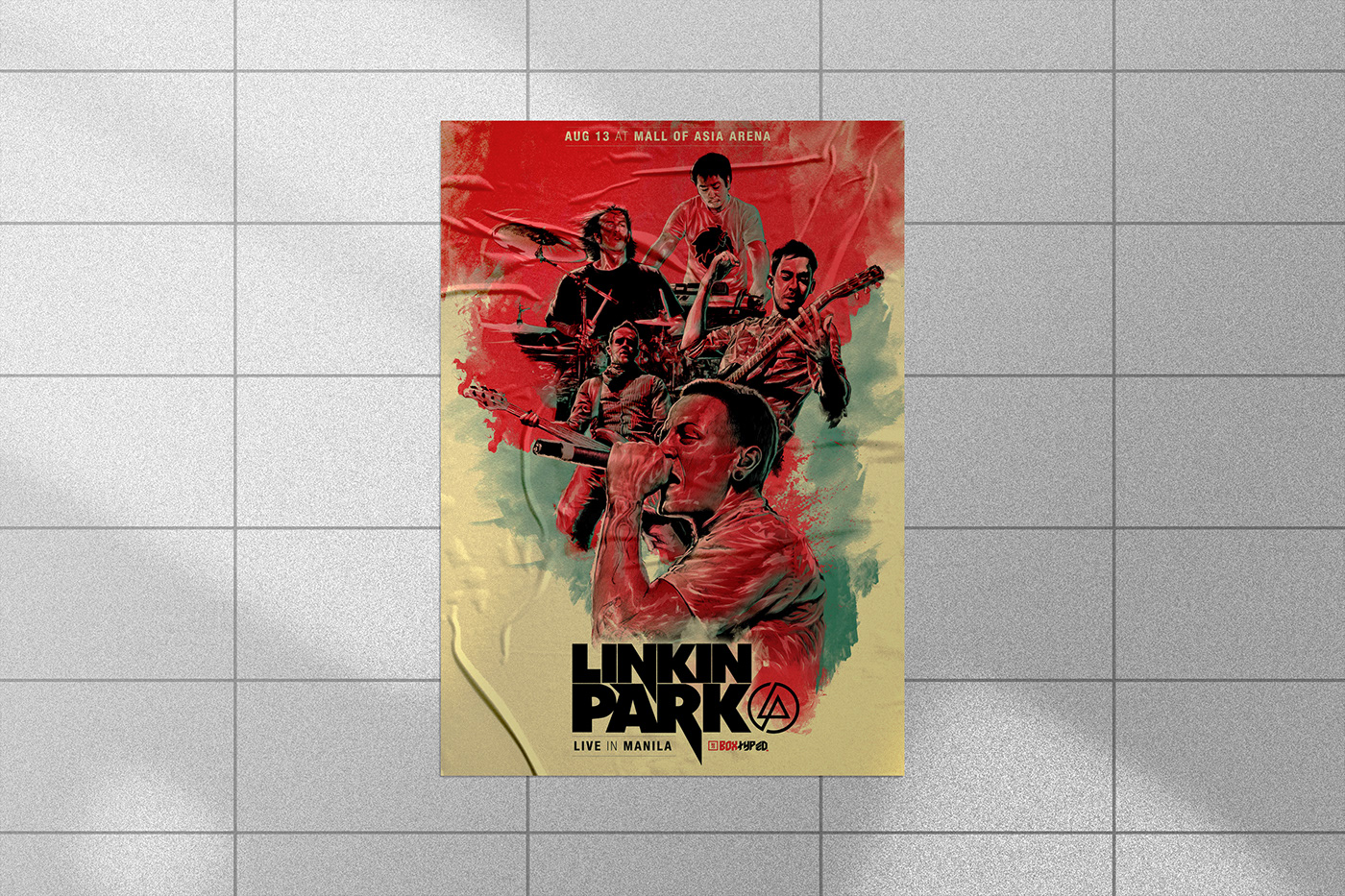 linkin park Poster Design band portrait concert poster Digital Art  graphic design 