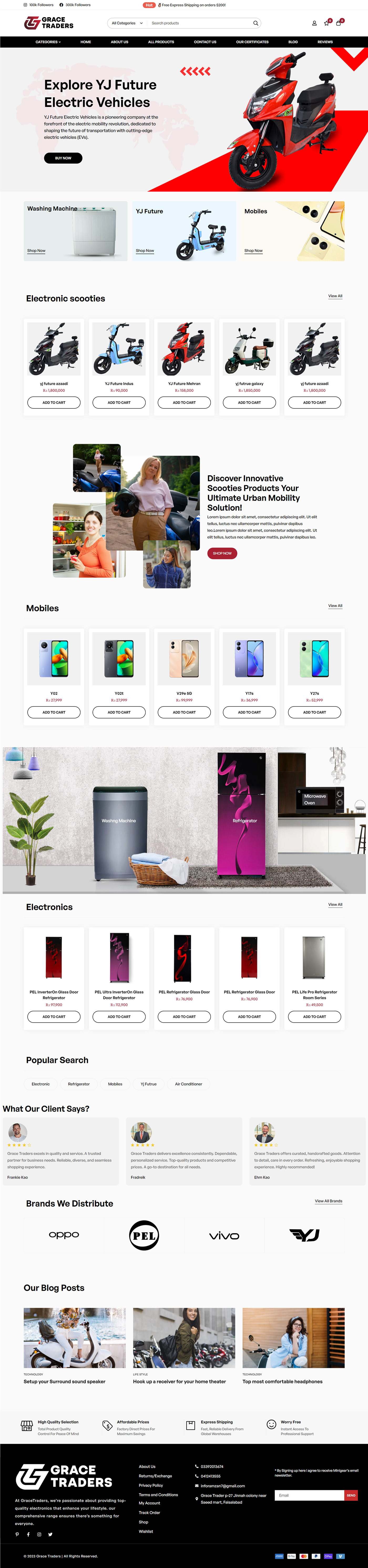 ecommerce website Web Design  Electronics Advertising  servicedesign refrigerator electronic scooter refrigenator website