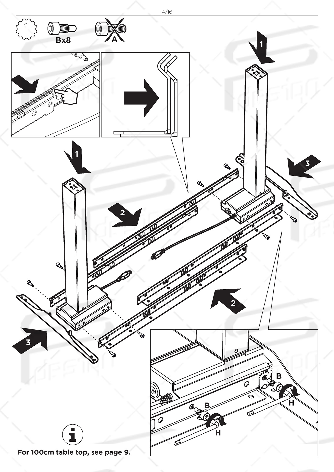Assembly instruction furniture Guide instruction manual Office table