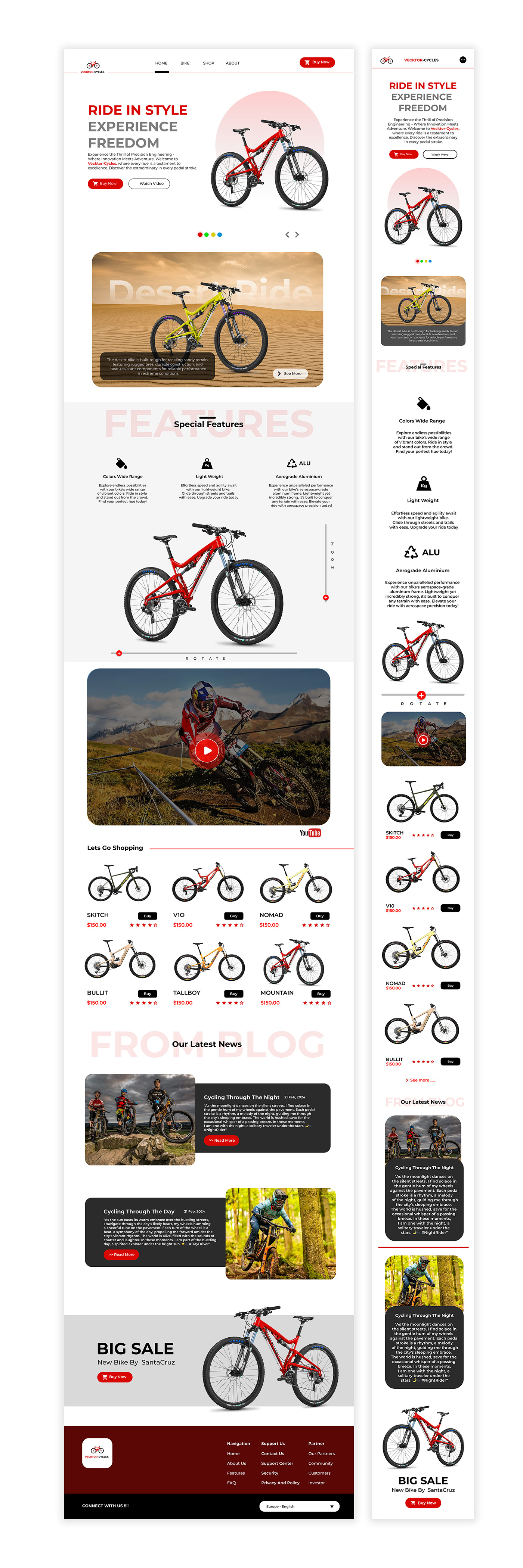Website ux Figma santacruz Bicycle uiux Web Design  landing page user interface website uiux design