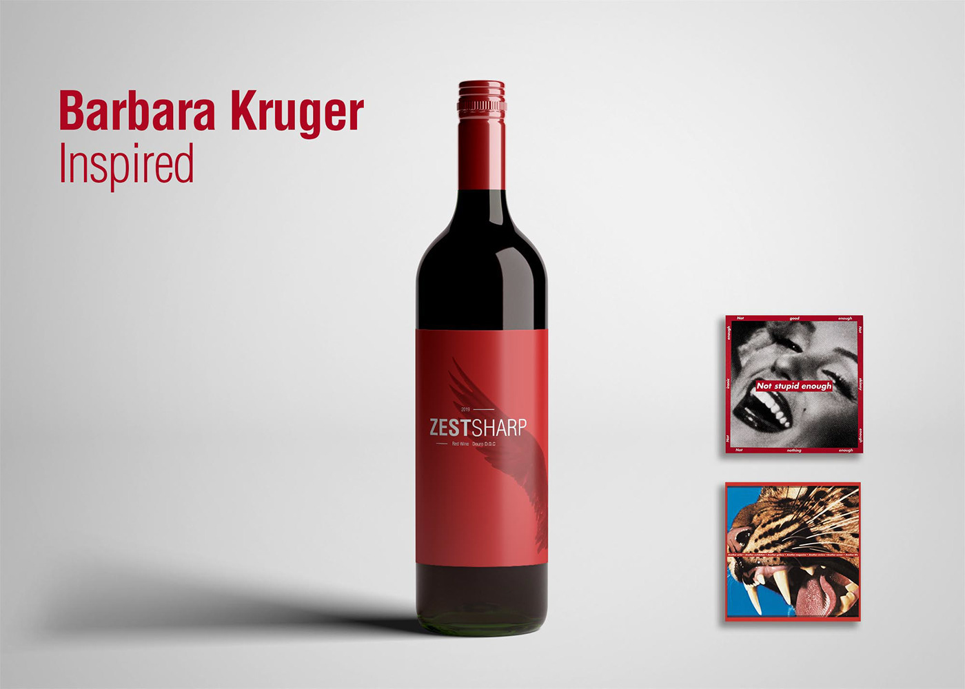 BarbaraKruger blue drink edruscha Packaging red wine