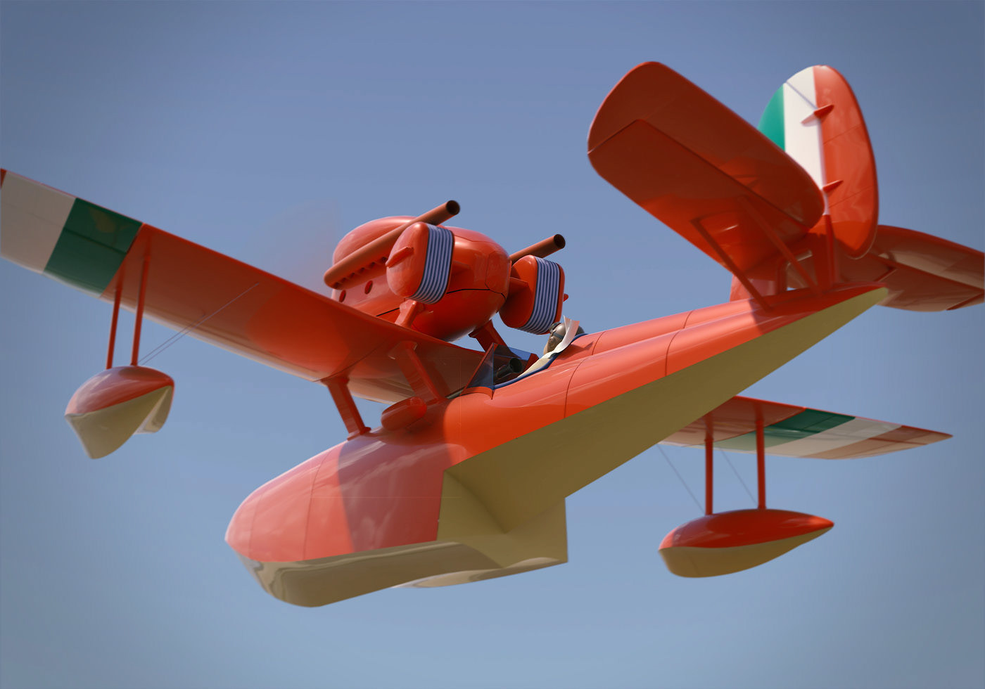 Aircraft airplane Ghibli Hydroplane 3D plane Seaplane modo