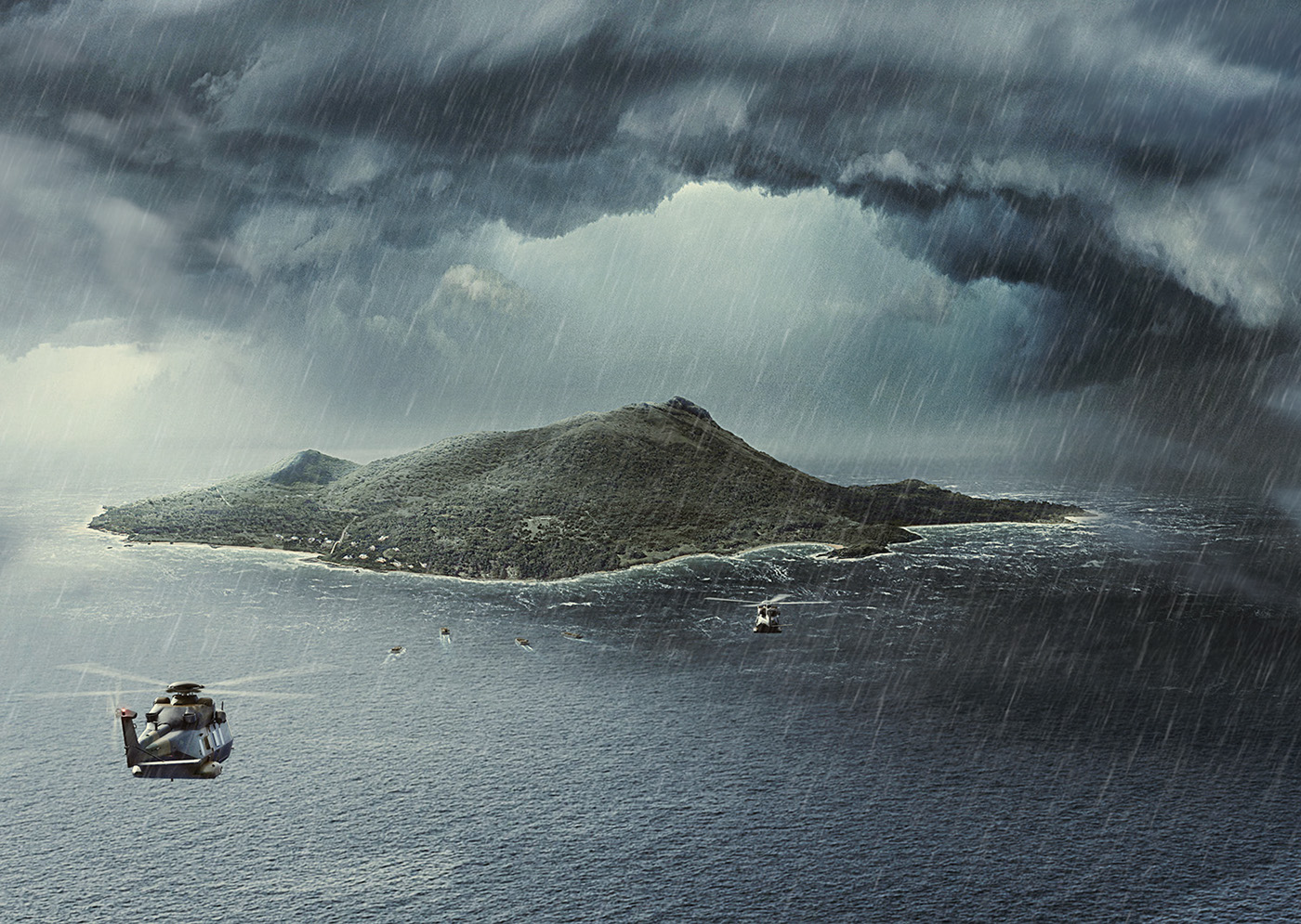 storm Island rescue army navy DFR Defence Category 5 vray typography  