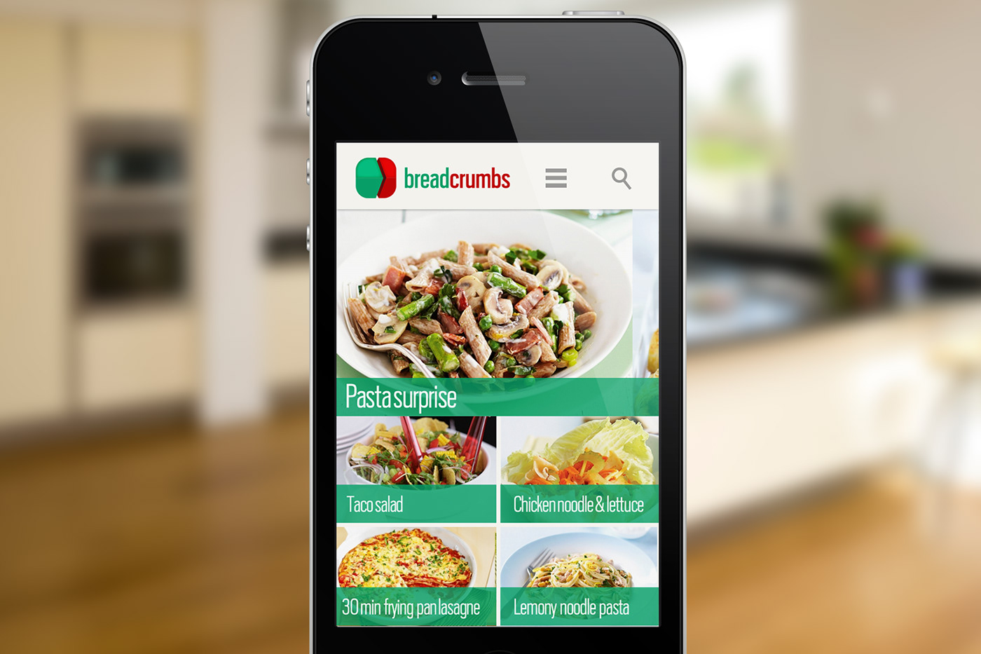 recipe application kitchen Guide iphone app bread crumbs breadcrumbs cooking design smartphone store