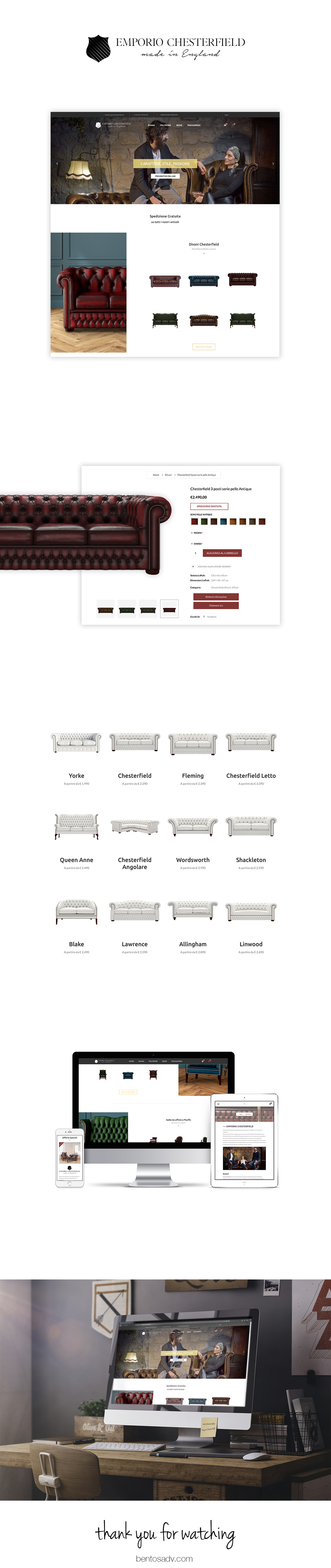 chesterfield e-commerce shoponline sofa Webdesign Website