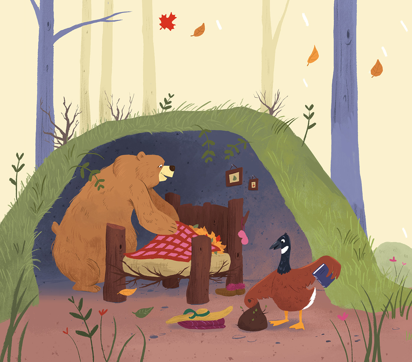 children illustration kidlit seasons bear forest winter Goose animals Fall
