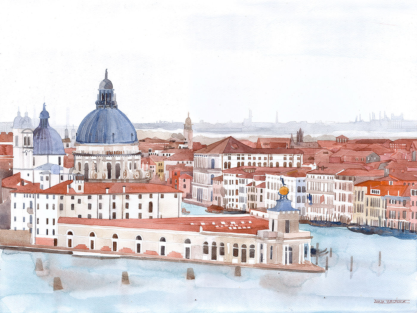 city venezia art watecolor painting   artwork ILLUSTRATION 