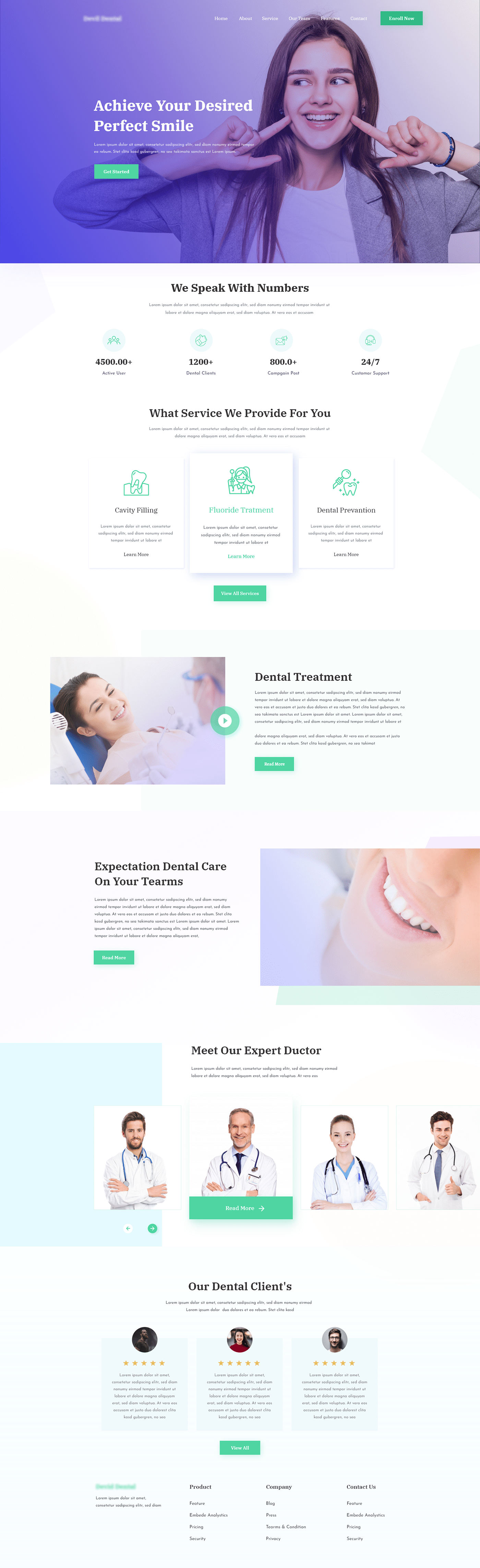 agency agency home page Agency Landing page clinic dental care dental care landing page homepage homepage design landing page design medical