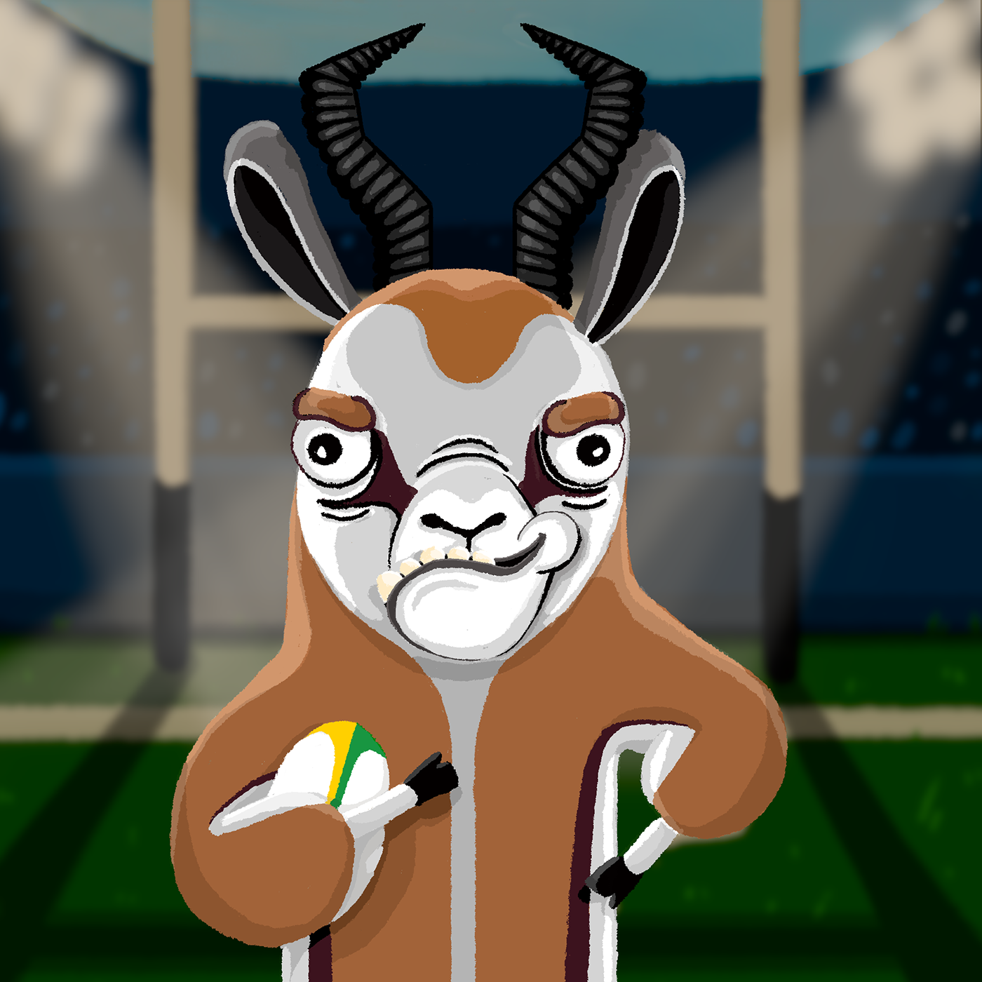 ILLUSTRATION  Springbok south african Rugby Character design  animal Proudly South African Bokke rugby world cup Drawing 