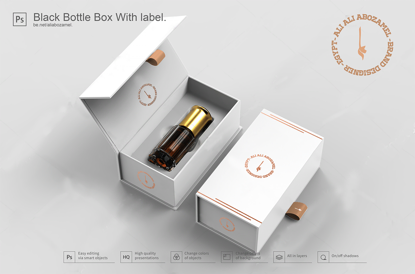 bottle box free Mockup Packaging perfume product