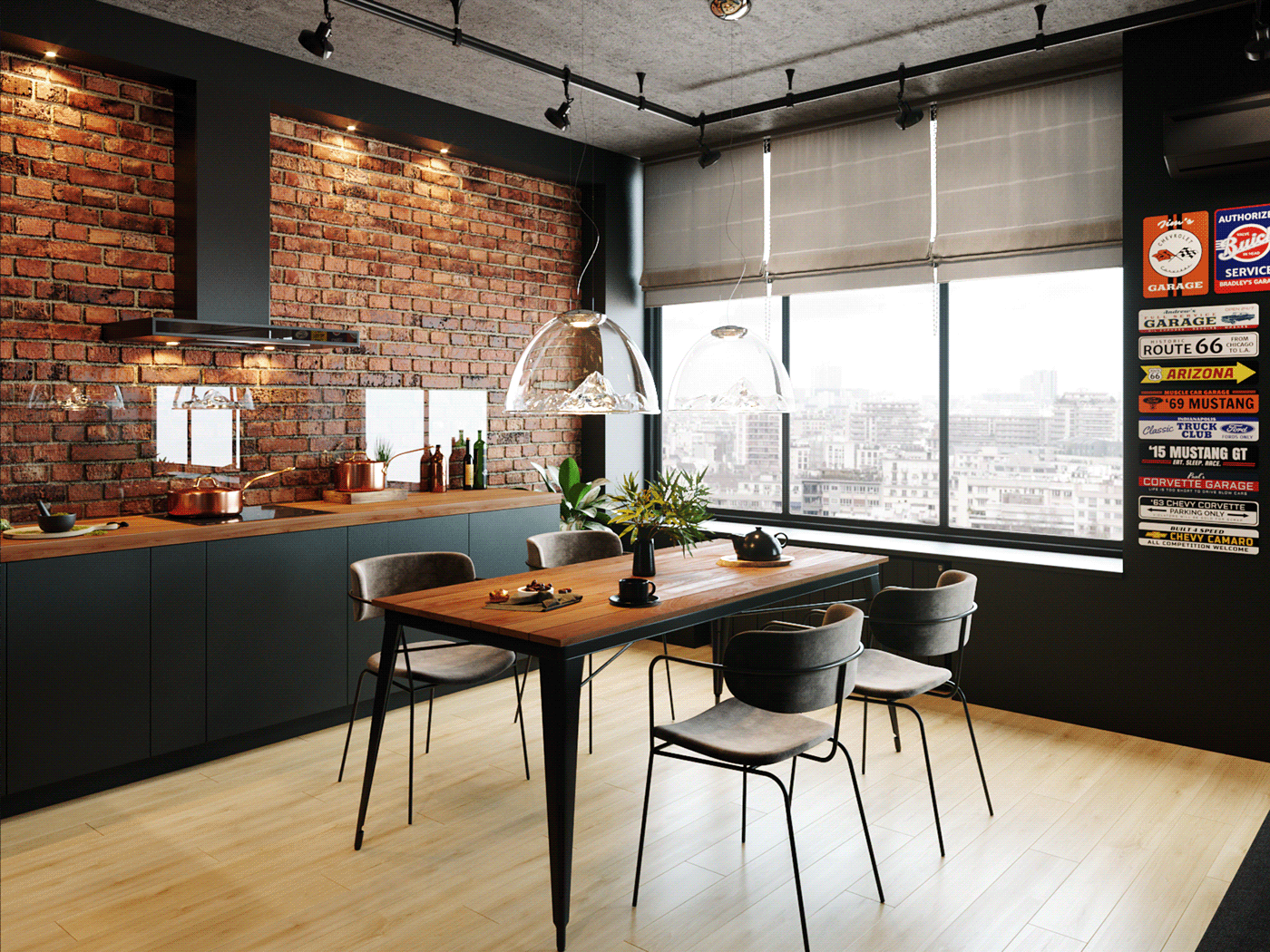 bedroom interior design kitchen LOFT гостиная дизайн интерьера интерьер кухня лофт спальня