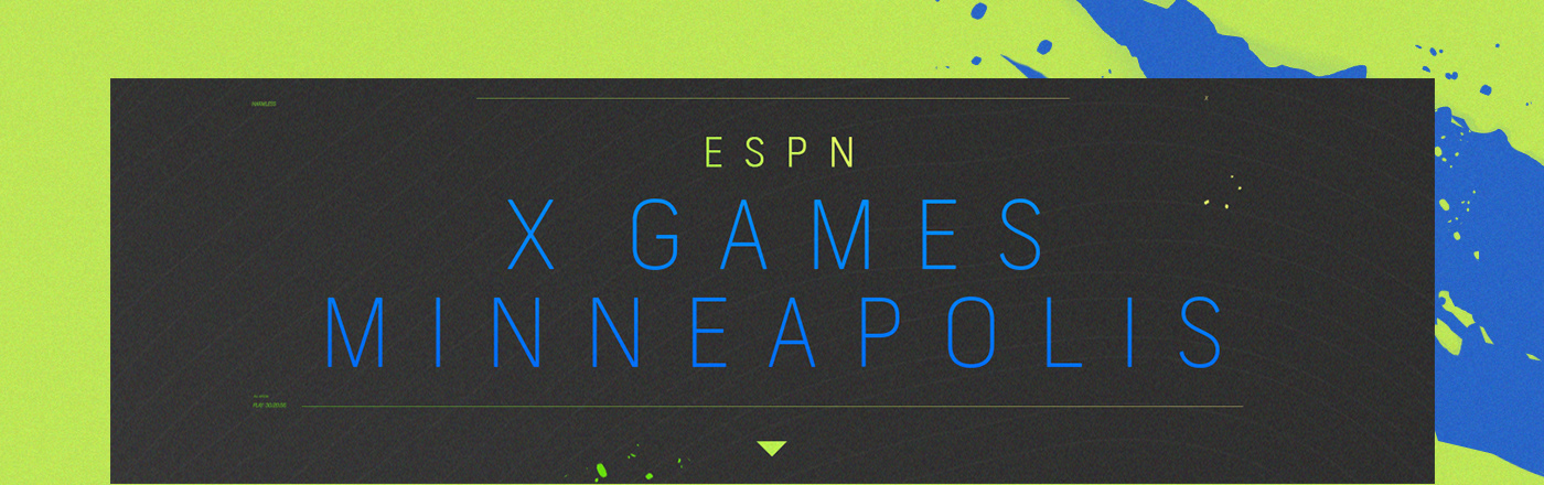 branding  X GAMES ESPN motion graphics  typography   extreme sports big block BRAD MITCHELL Harmless.tv show package
