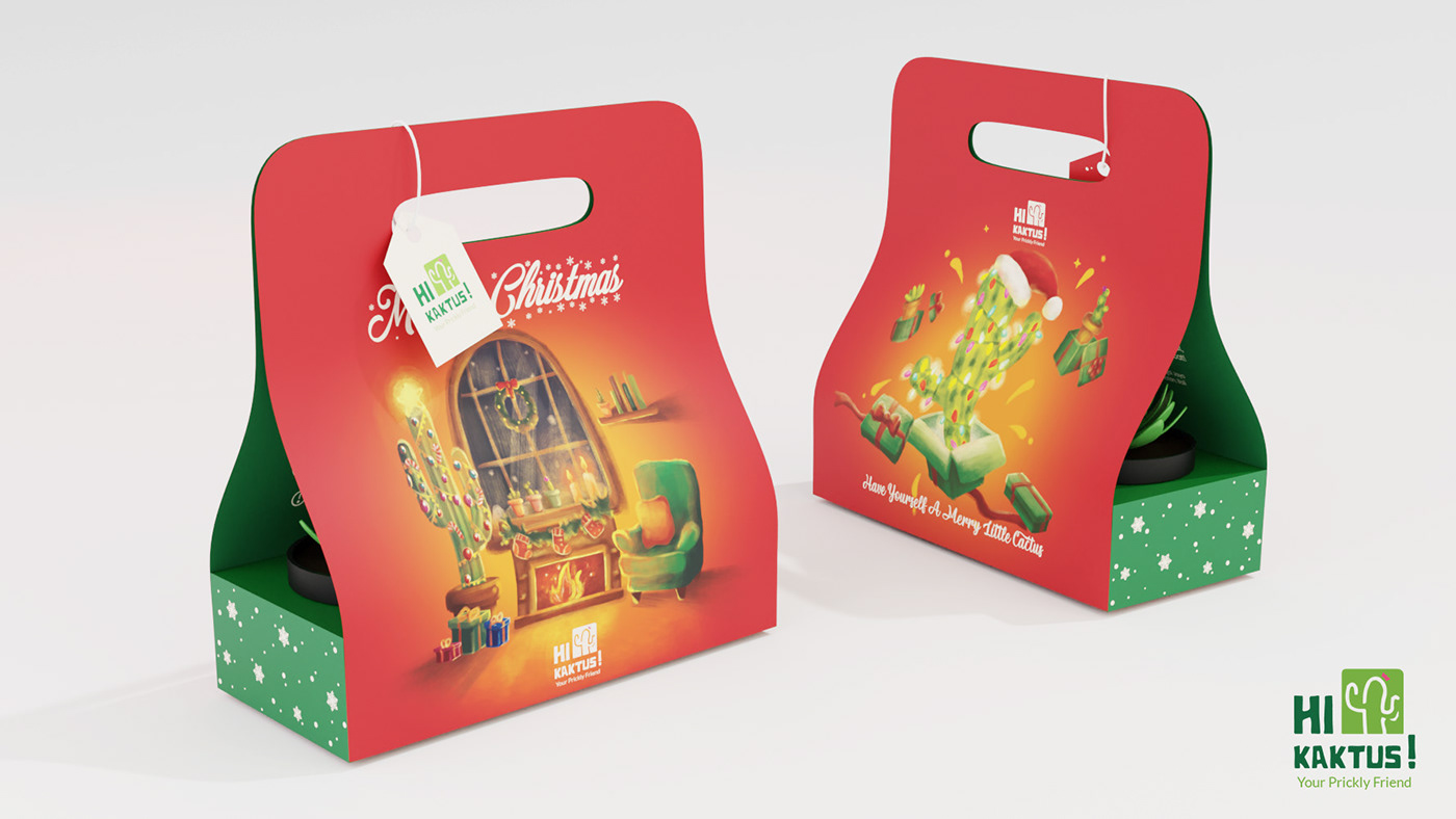 Packaging cactus product Succulent design Plant branding  Christmas special edition Kaktus