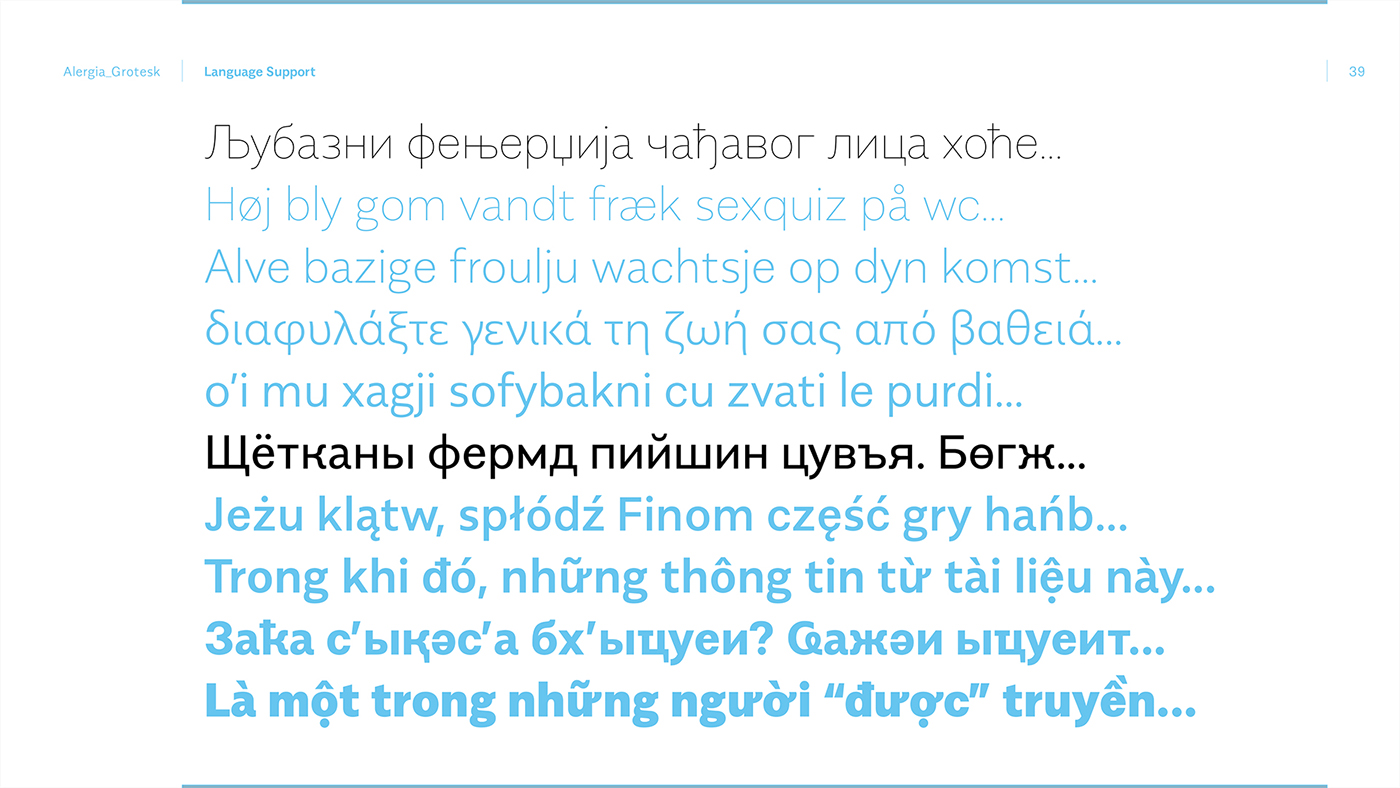 Mateusz Machalski  Alergia Grotesk grotesque helvetica poster specimen Typeface Cyrillic greek Multi Script swiss MACHALSKI font Free font