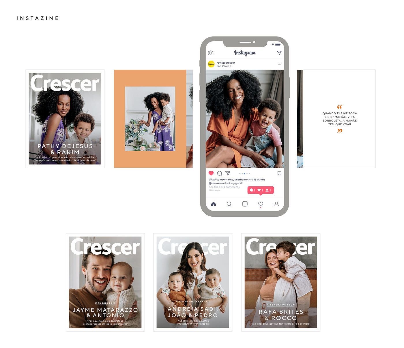 brand identity cover crescer digital editorial magazine Photography  portraits print Video Editing