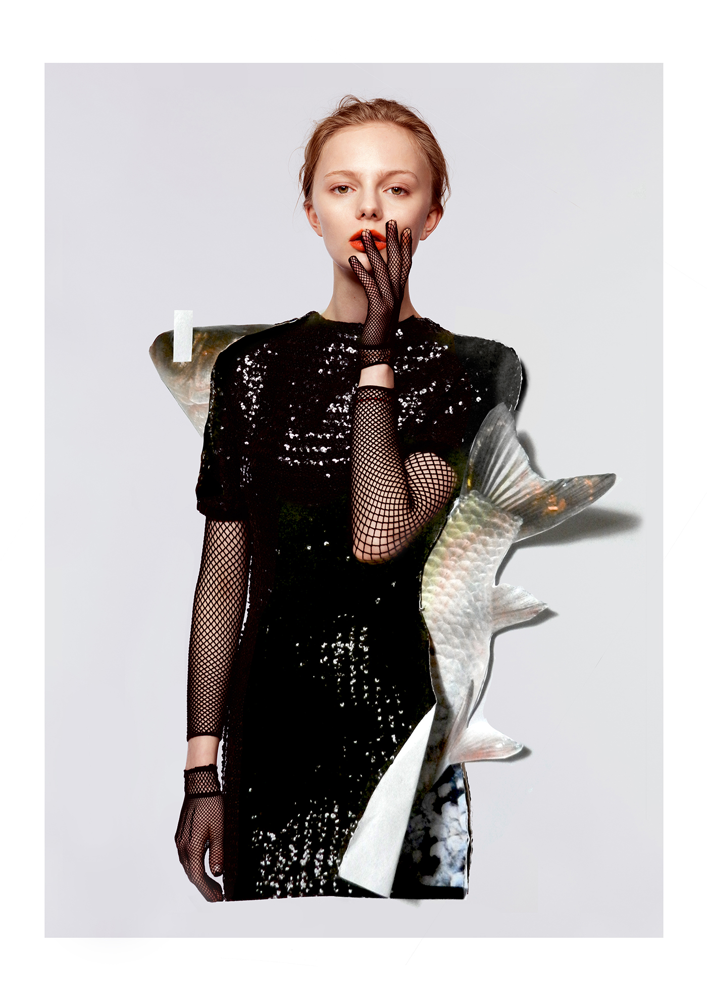 fashion editorial mixed media collage art collage fish editorial