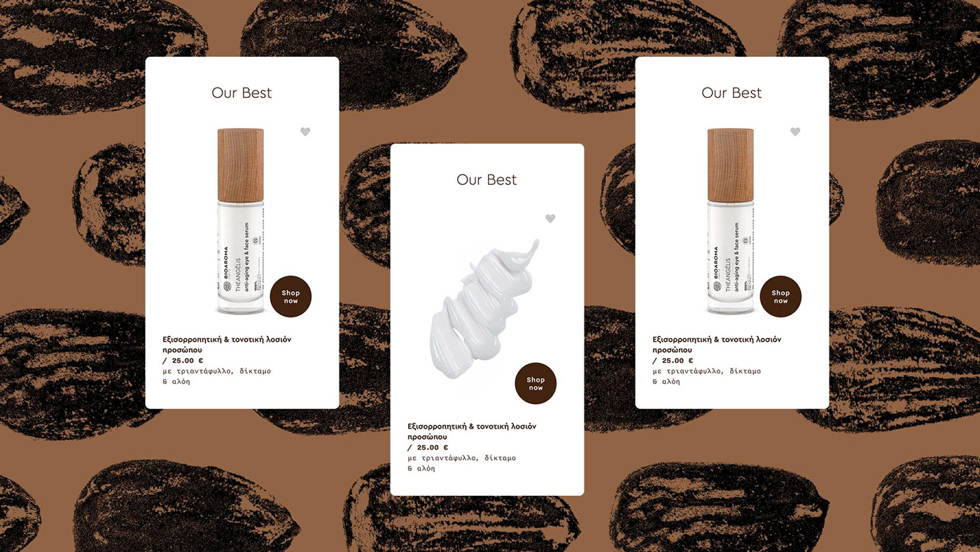 brand identity cosmetics Crete Ecommerce eshop organic skincare UI/UX Webdesign Website