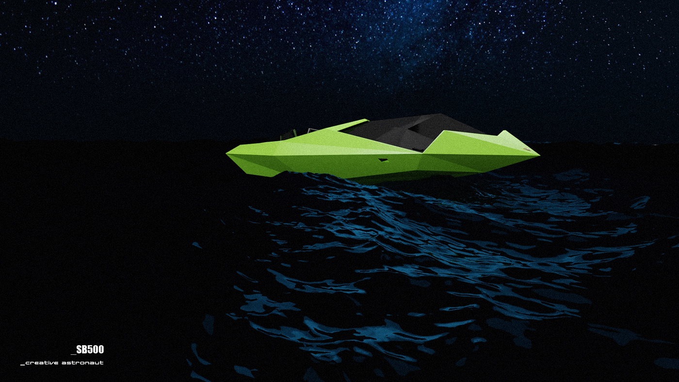 3d modeling concept lamborghini nautical Speedboat