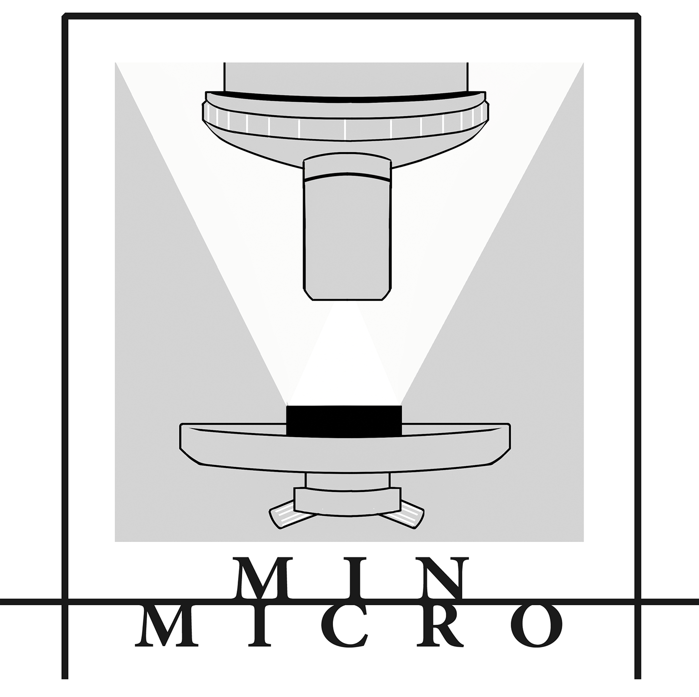 b&w biology grayscale logo Logotipo microscopio