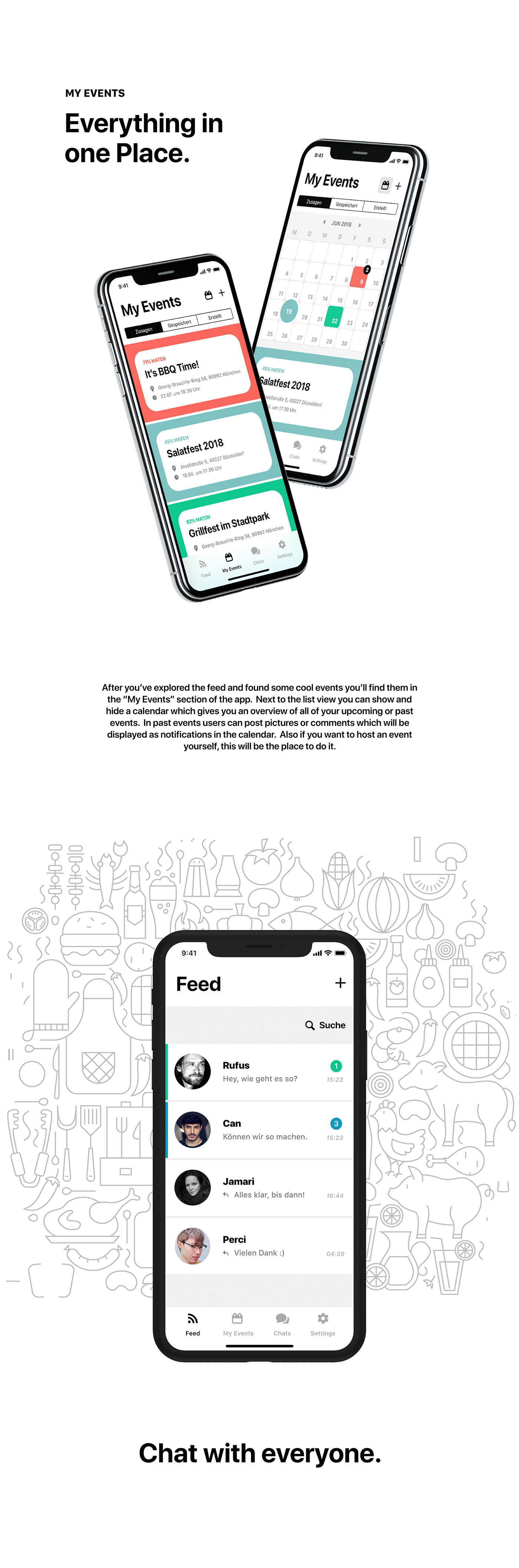 user interface iPhone x airbnb Events BBQ Adobe Live prototype user experience app design