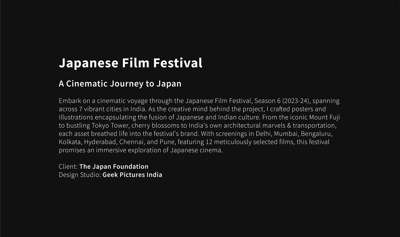 Poster Design film festival japan ILLUSTRATION  visual identity Social media post graphic design  film poster Digital Art  Indian monuments