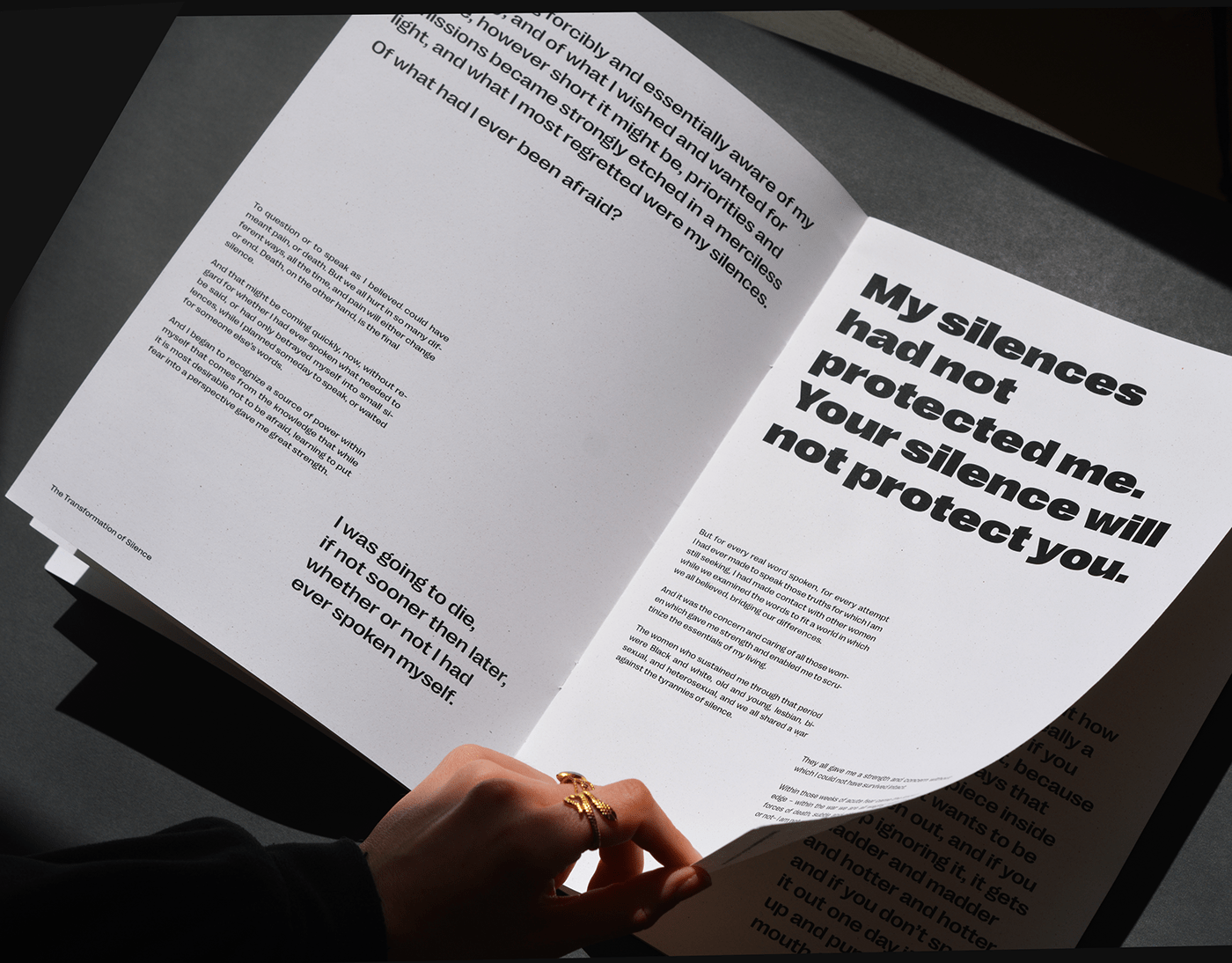 Audre Lorde complex editorial magazine protest design protestive right grotesk typography  