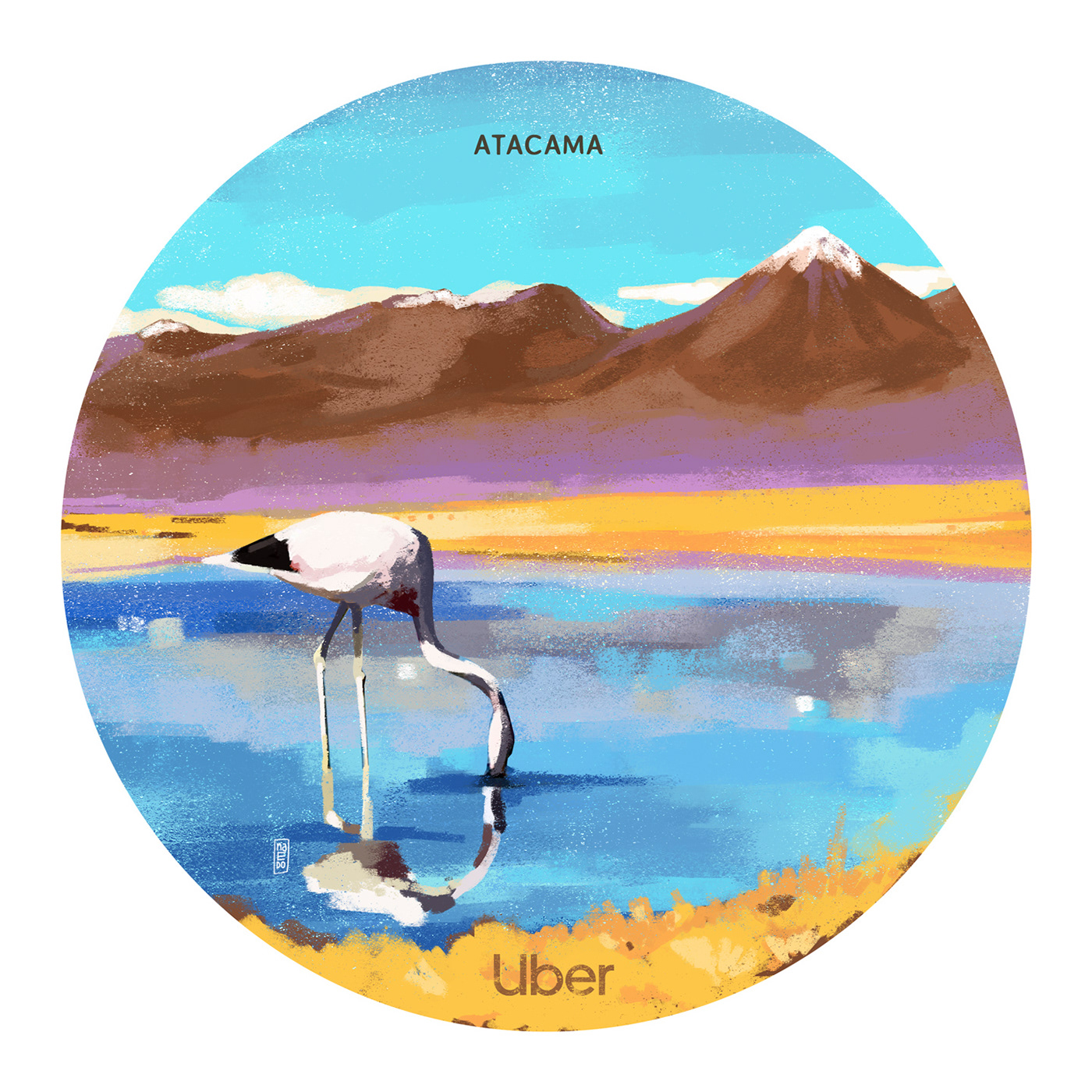 atacama torres del paine paisajes de chile naedo chile ilustraciones arte dibujo pintura digital Uber