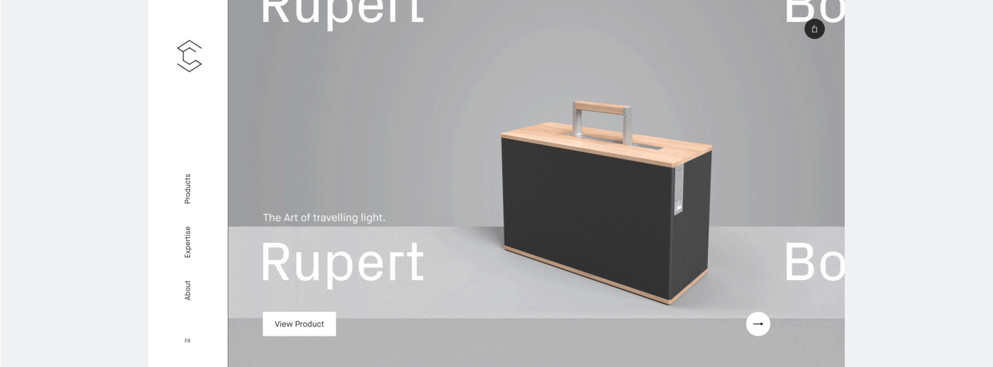 Charles Simon luggage suitcase typography   luxury Montreal interactive clean Responsive customization