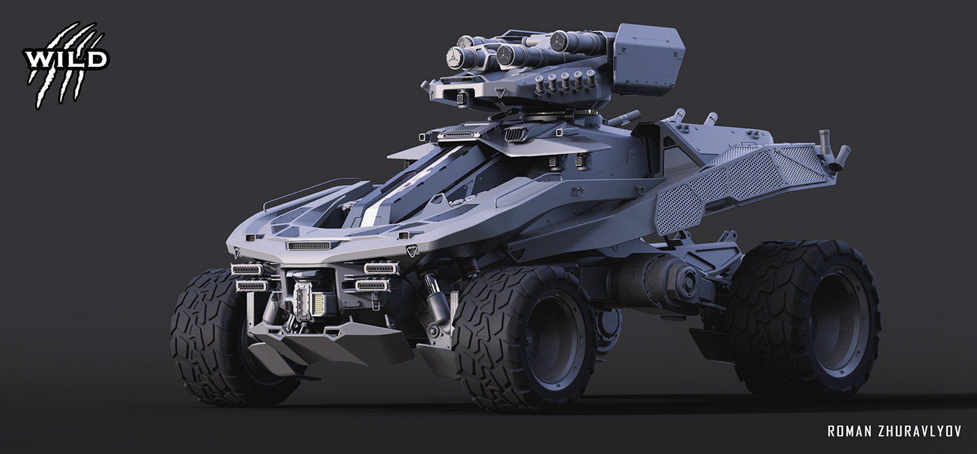 3D digital 3d drone HardSurface romanzhuravlyov Scifi suv Tank vehicles weapons