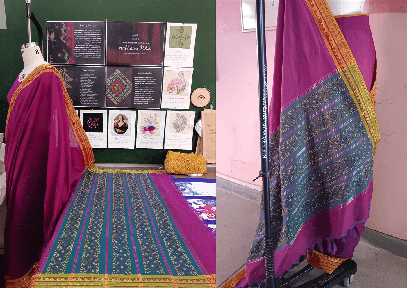 Embroidery traditional saree handwork handmade Fashion  design kasuti fashion design appearel