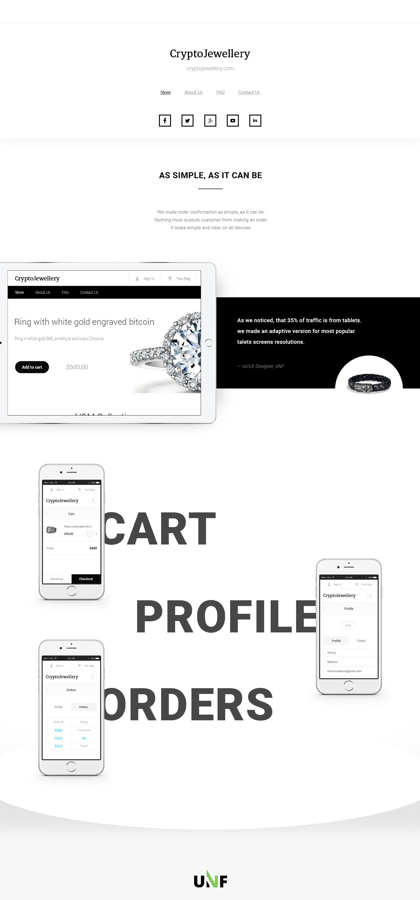 Jewellery Ecommerce bitcoin UI ux store Webdesign Adaptive mobile Website
