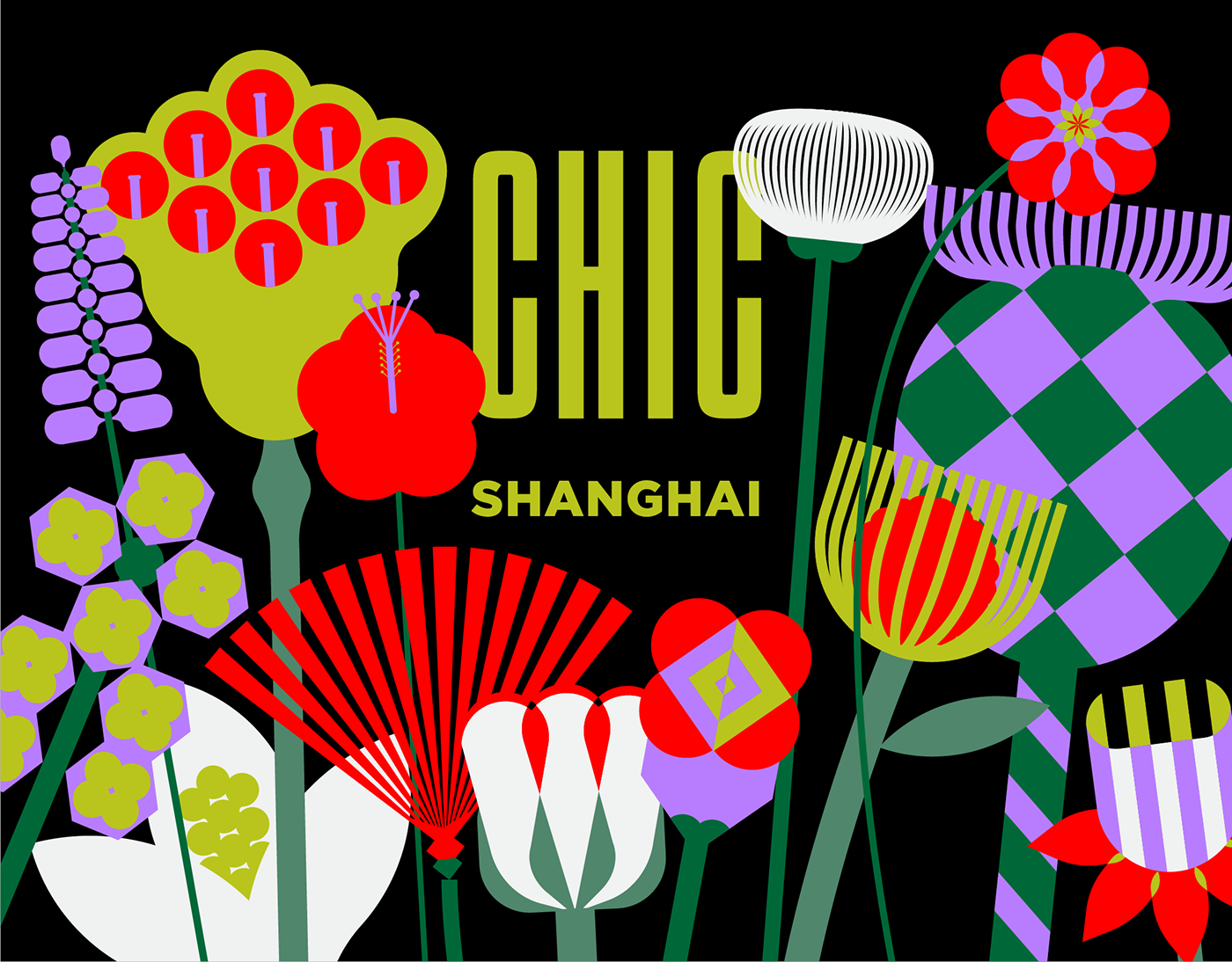 Flowers graphic visual identity Fashion Fair lavabeijing sashafominskaya abstract pattern chic color
