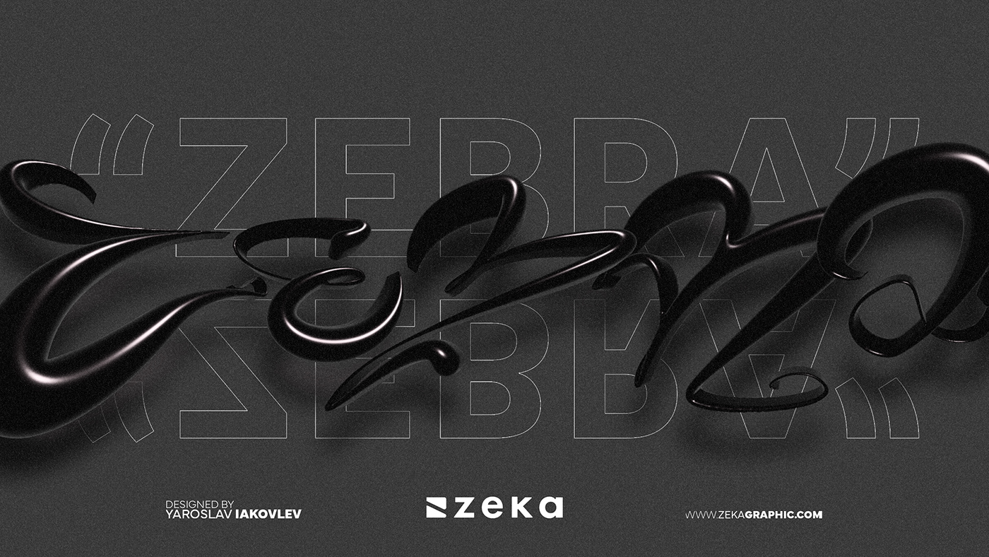 Zebra 3D Typography Design by Zeka Design