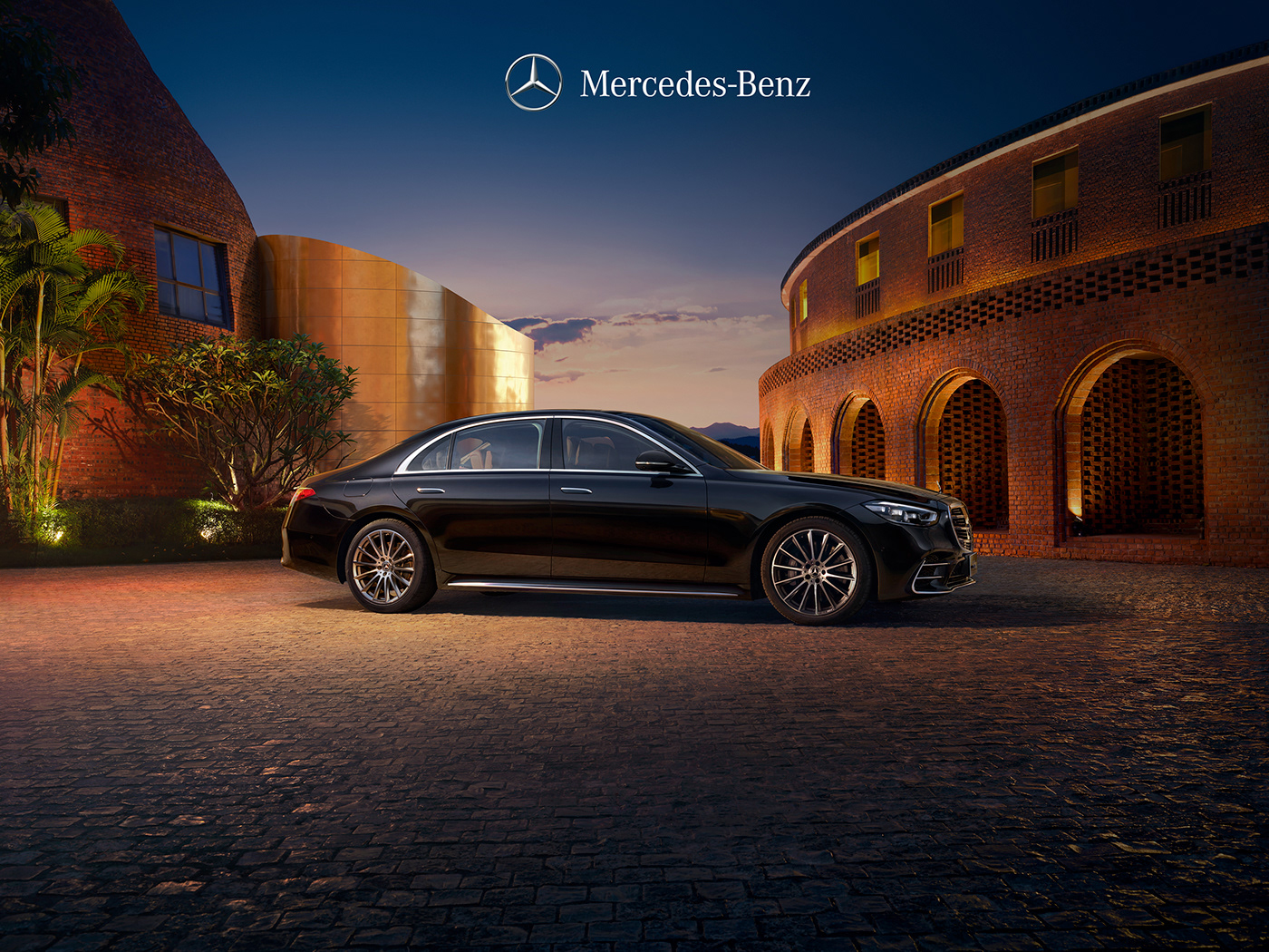 mercedes-benz S-Class car photography Car Photographer Mercedes-Benz S-class car luxury Chinese Architecture modern architecture Villa