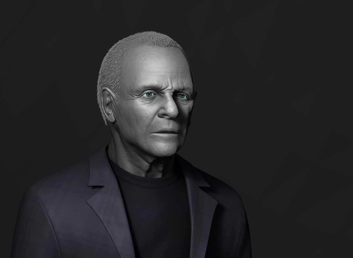 human face Digital Art  Zbrush 3D portrait Photography  likeness Character face antony hopkins