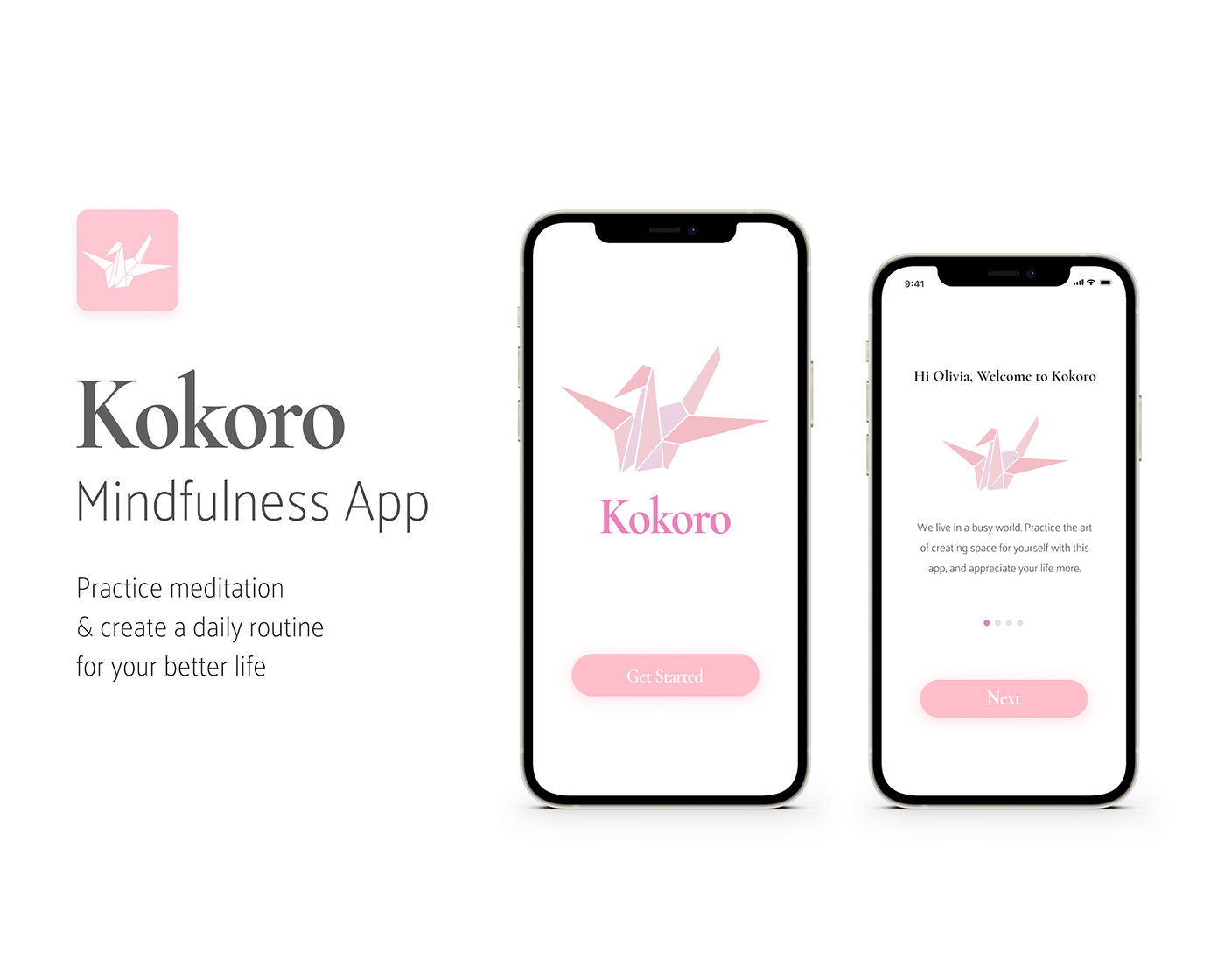 app branding  design logo meditation mental health mindfulness mobile design UI ux