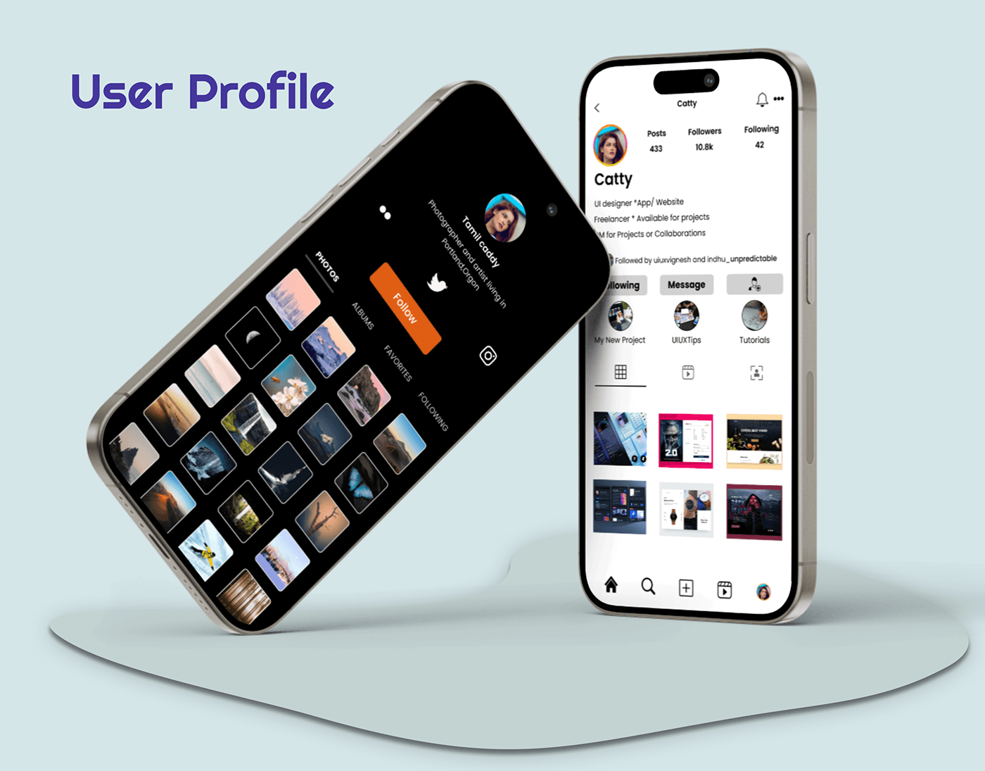 ui design UX design user profile Figma button mobile design