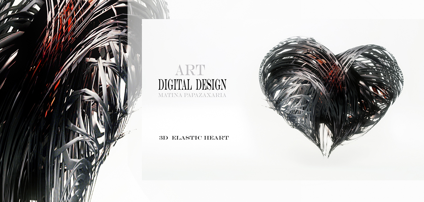 3d digital design 3d digital art matina papazaxaria Art Design 3D 3D ELASTIC HEART