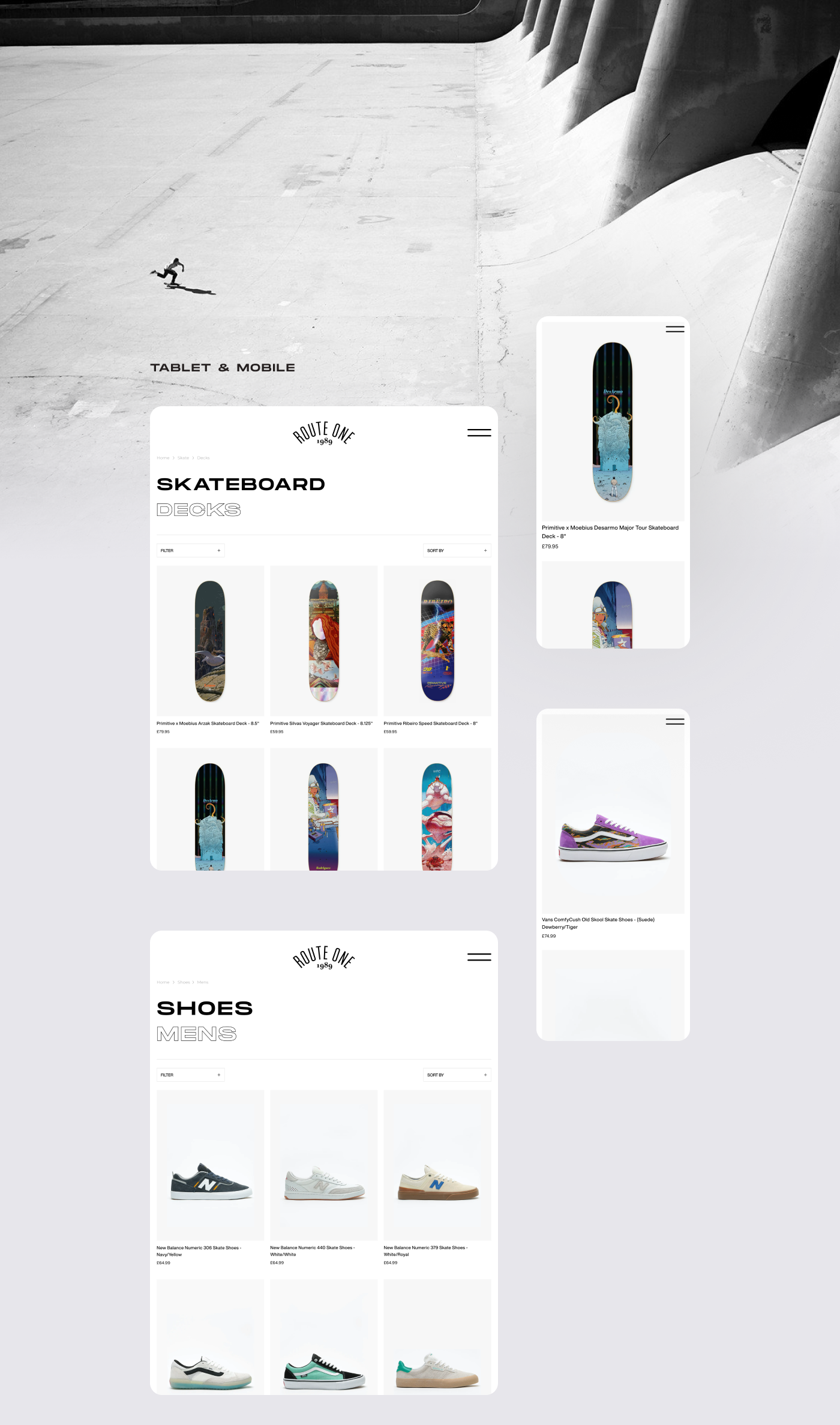 design Ecommerce interaction redesign skate skateboarding UserInterface ux/ui Webdesign