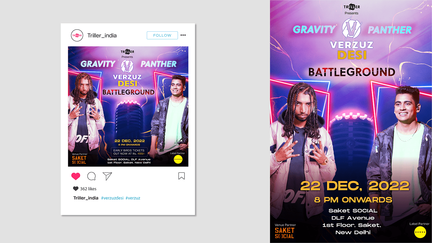 Advertising  banner campaign graphic design  Illustrator Social media post Socialmedia triller Triller india visual identity
