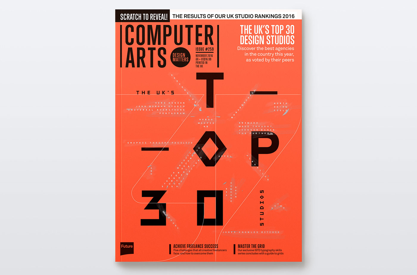cover editorial Computer arts type font design sawdust