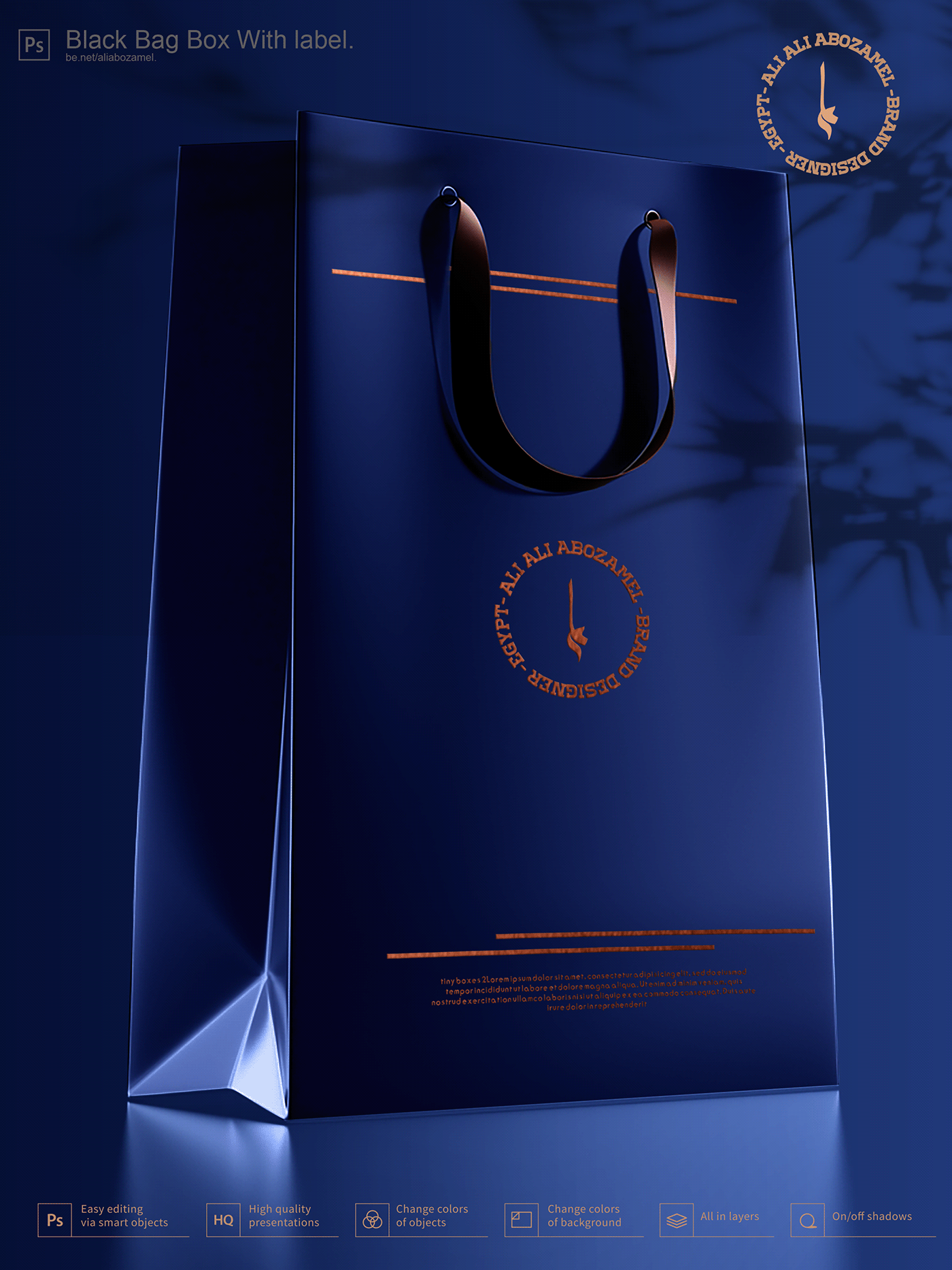 bag box free luxury Mockup
