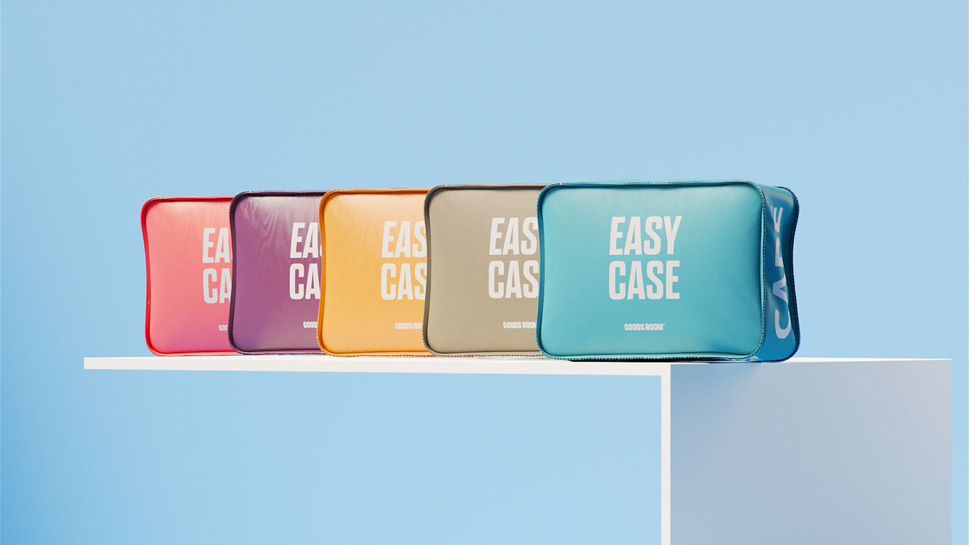 Travel simple blue package bag easy case minimalistic Packaging geometric